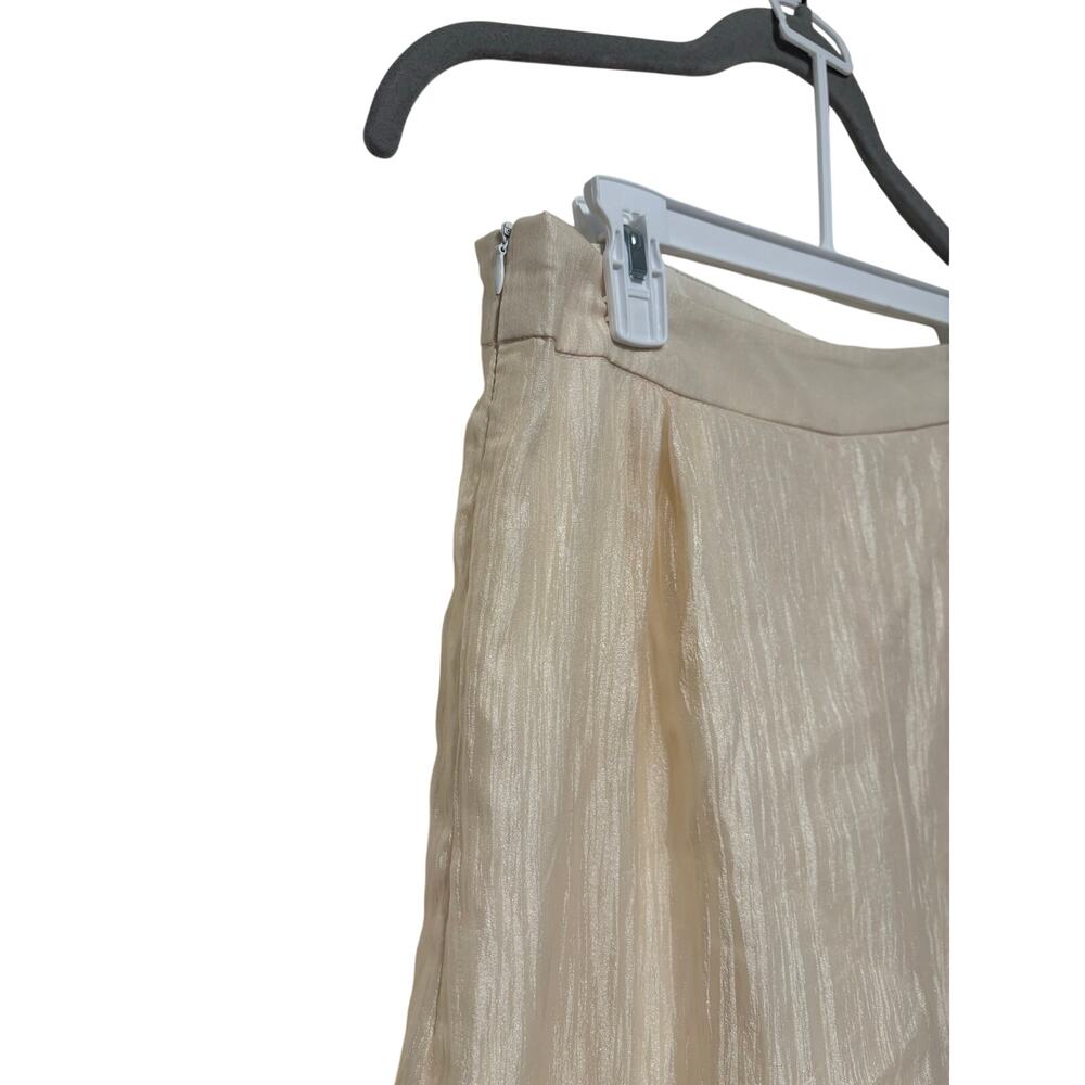 Women’s XXL Ivory Sheer Wide Leg Pants High Rise Pull On Beach Cover Up Linen - Picture 3 of 11